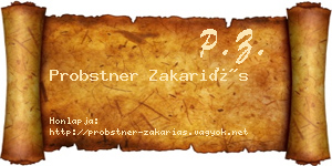 Probstner Zakariás névjegykártya